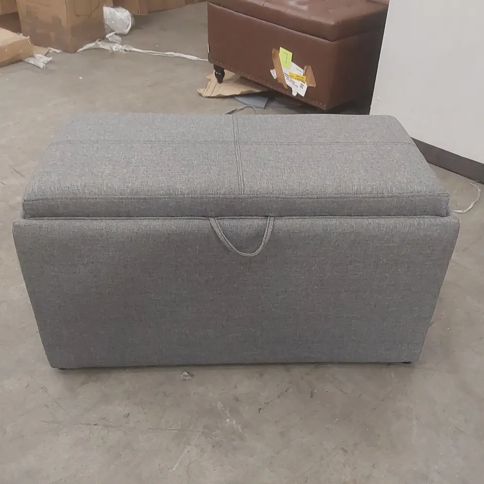 88CM WIDE RECTANGLE SOLID COLOUR OTTOMAN WITH STORAGE