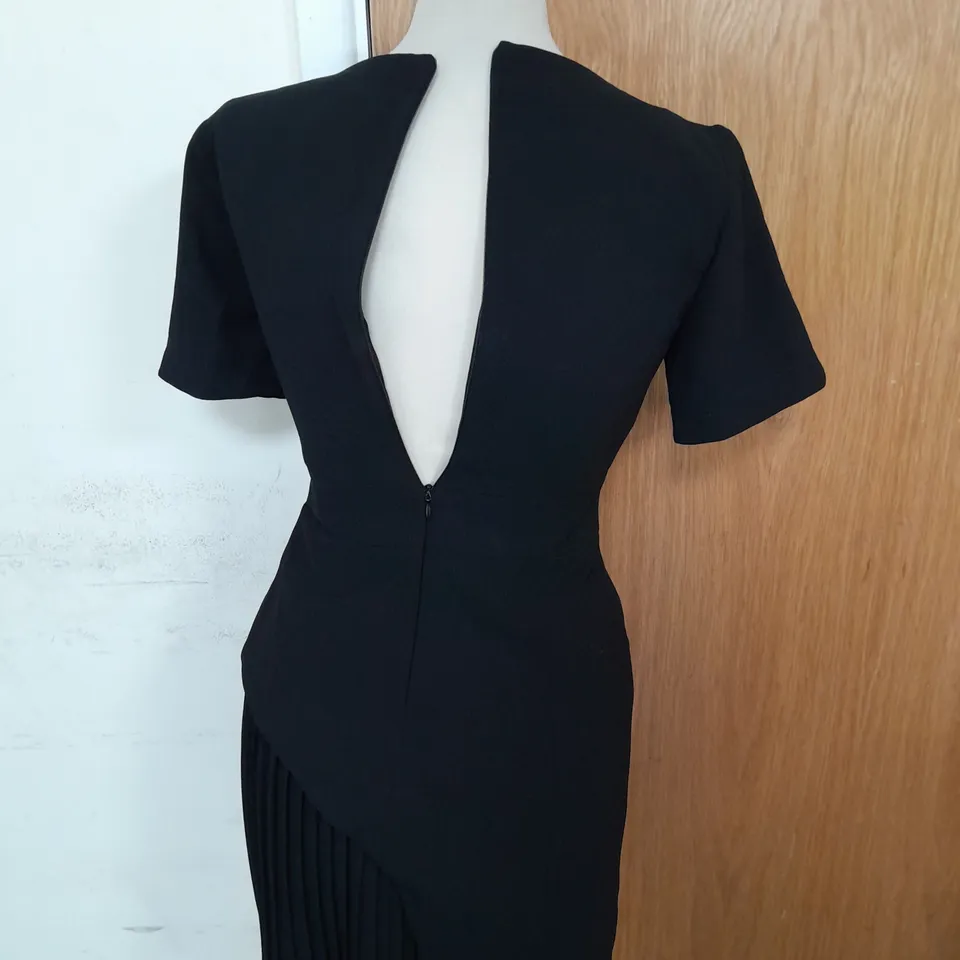 KAREN MILLEN TAILORED MOLITARY PLEAT SHORT SLEEVE MINI DRESS IN BLACK SIZE 8