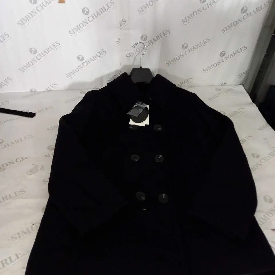 MEIDA BLACK BUTTONED COAT SIZE 38