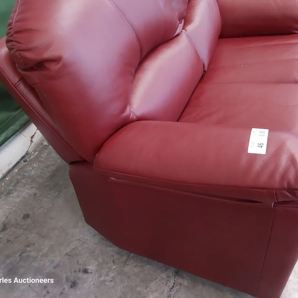 QUALITY BRITISH DESIGNER G PLAN CHLOE SMALL TWO SEATER SOFA CAPRI CLARET LEATHER 