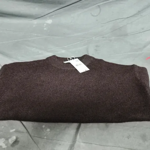 MANGO WOMEN'S KNIT SWEATER - BROWN, SIZE S