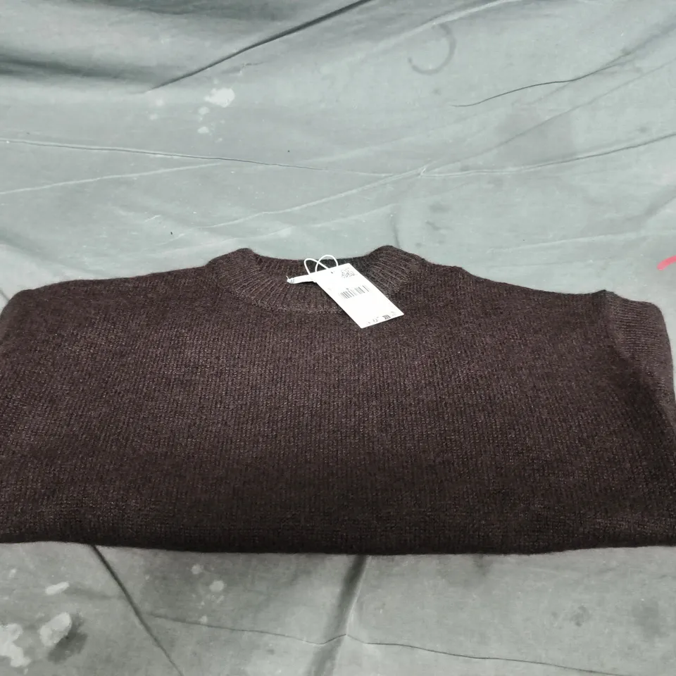 MANGO WOMEN'S KNIT SWEATER - BROWN, SIZE S