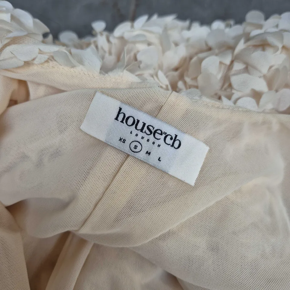 HOUSE OF CB IVORY PETAL DRESS – UK SIZE S (LONDON)