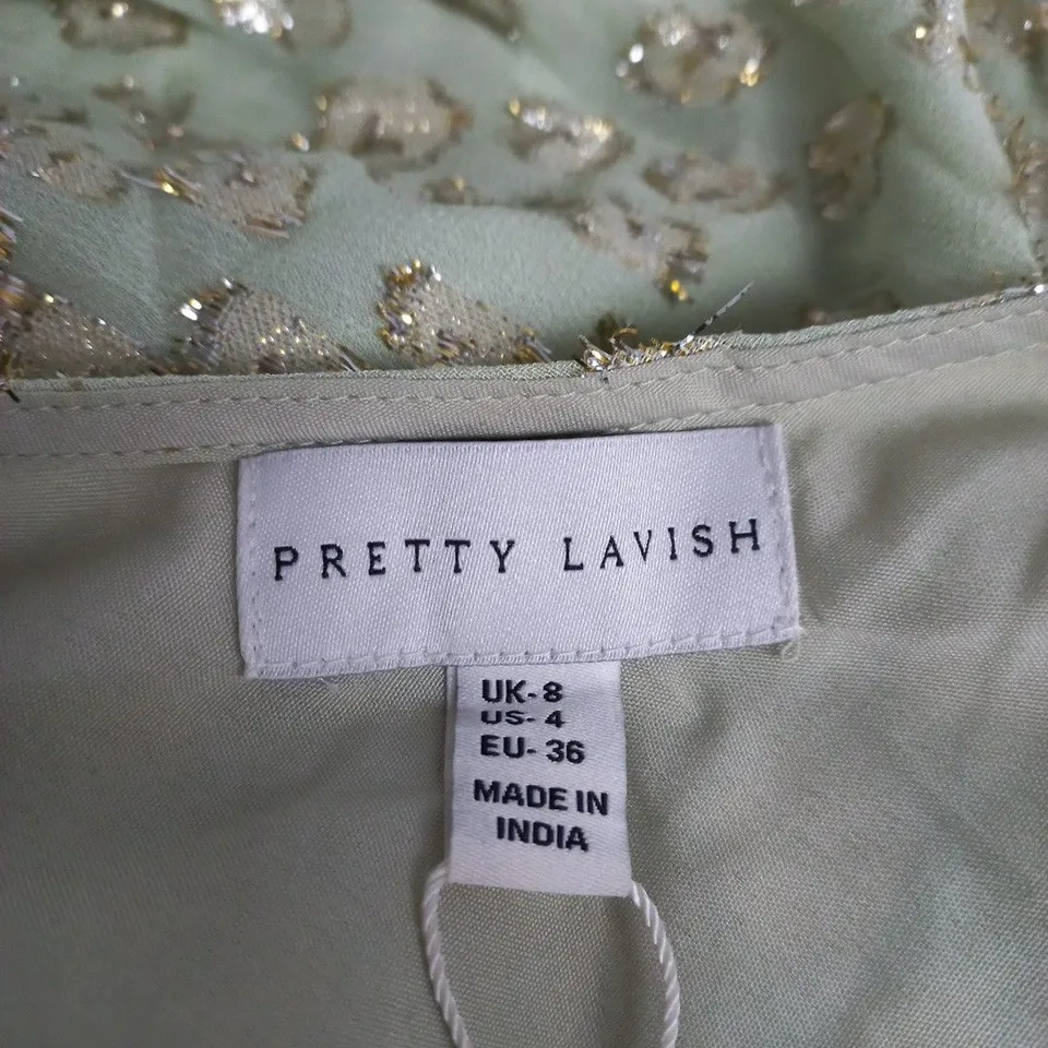 PRETTY LAVISH DRAPED COLD-SHOULDER MAXI DRESS – UK 8 (US 4, EU 36)