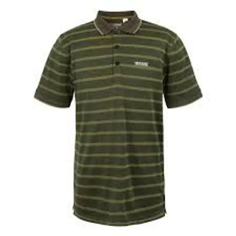 BRAND NEW REGATTA KILDRA POLO SHIRT IN GREEN STRIPE - UK 3XL