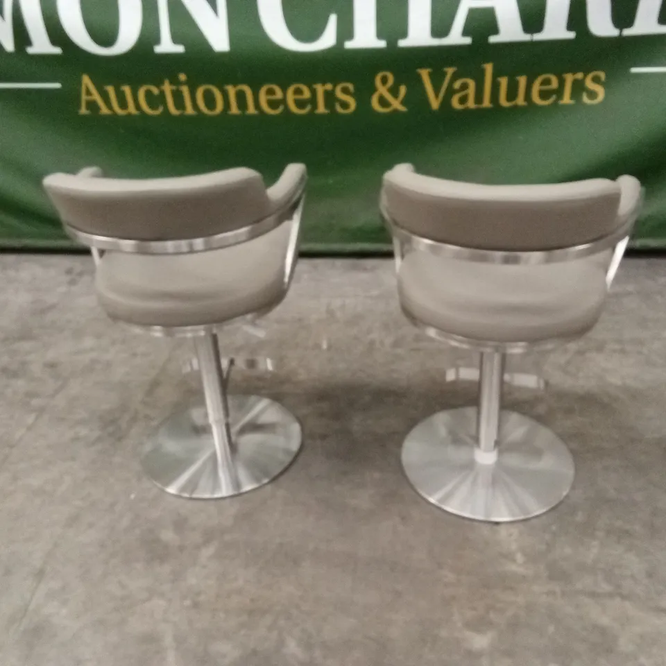 SET OF 2 FIRENZA BAR STOOLS IN PU FAUX LEATHER AND CHROME BASE