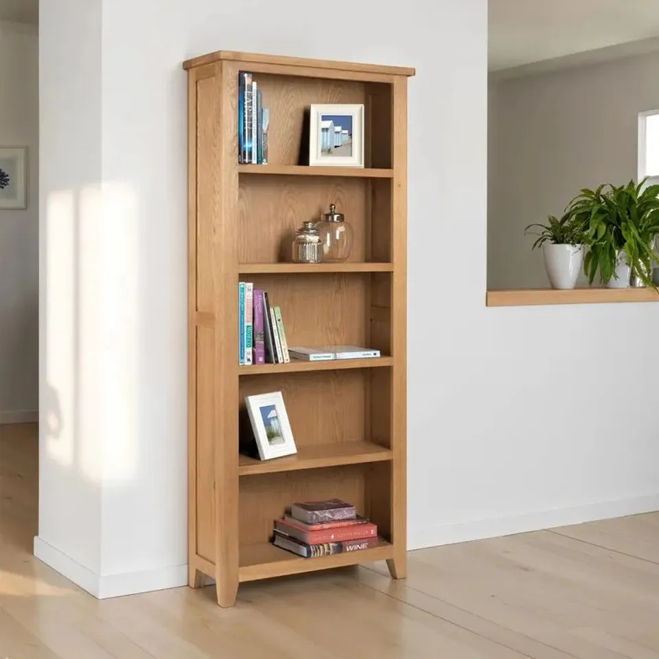 BOXED ASTORIA OAK TALL BOOKCASE