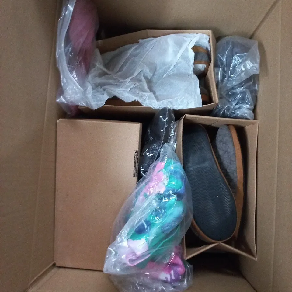 BOX CONTAINING A MIX OF APPROXIMATELY 25 ASSORTED SHOES AND CLOTHING ITEMS