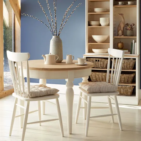 BOXED CHURCHGATE 4 SEATER ROUND DINING TABLE, IVORY CREAM (1 BOX)