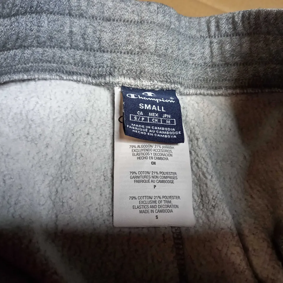 CHAMPION GREY MARL/LOGO FITNESS SHORTS - SMALL