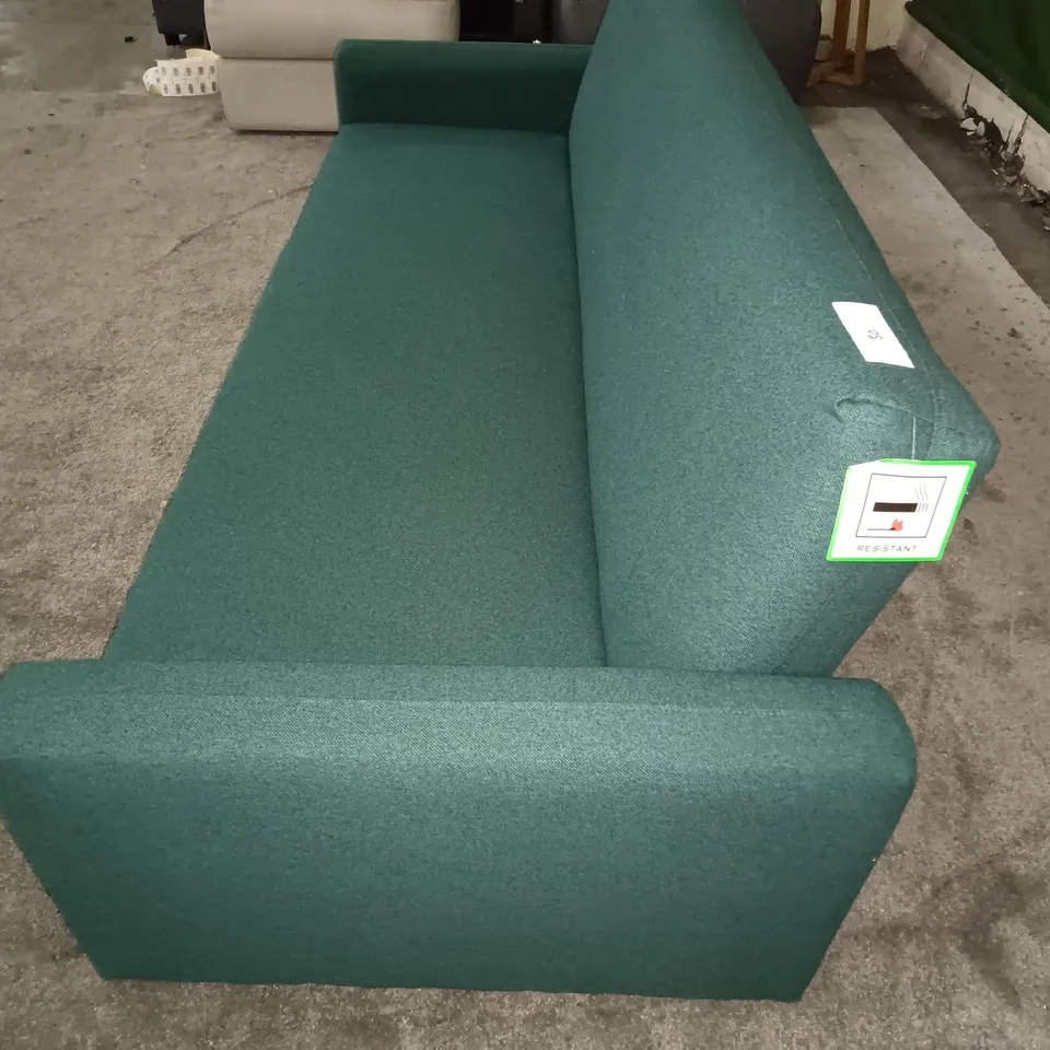 GREEN FABRIC 3-SEATER CLICK BACK SOFA CHAIR