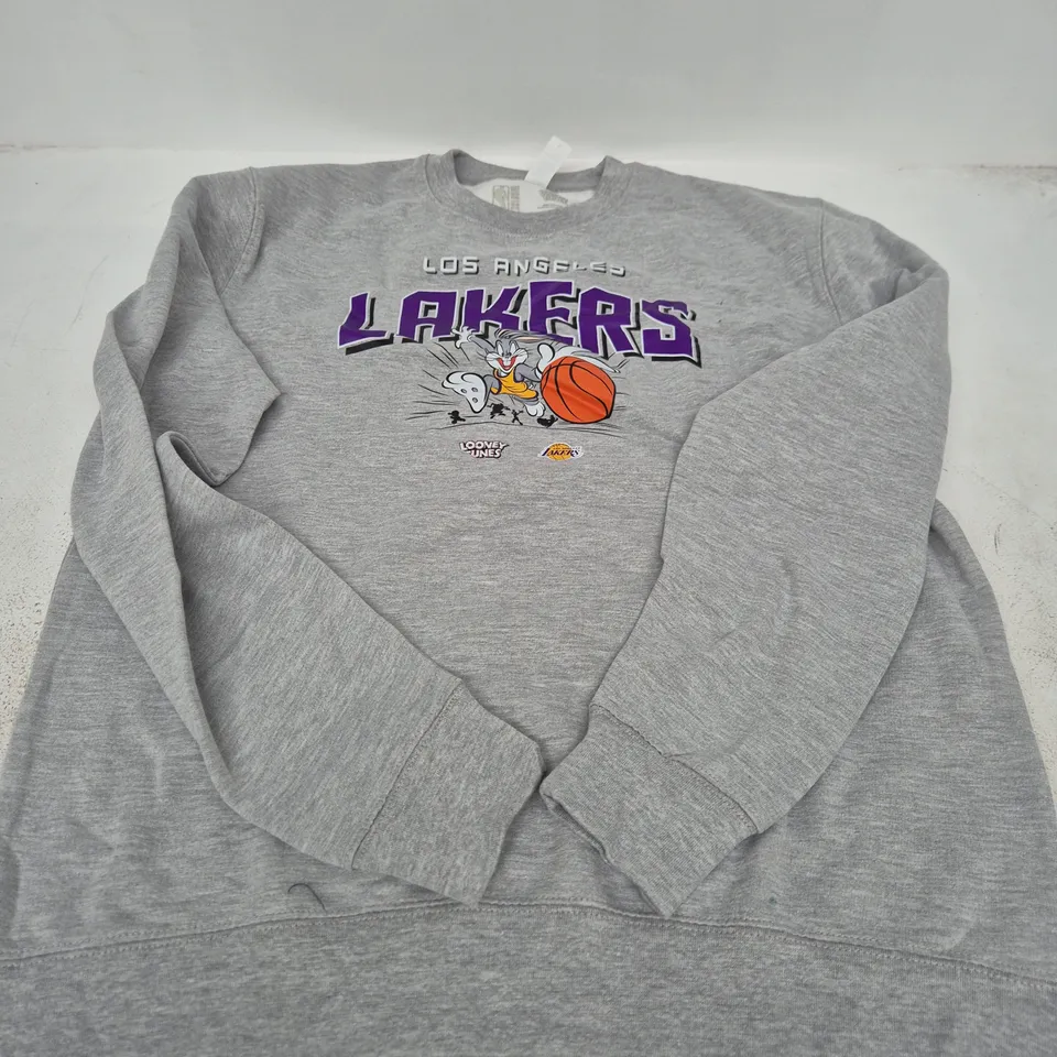 LOONEY TUNES X NBA LOS ANGELES LAKERS GREY HOODIE – UK SIZE L