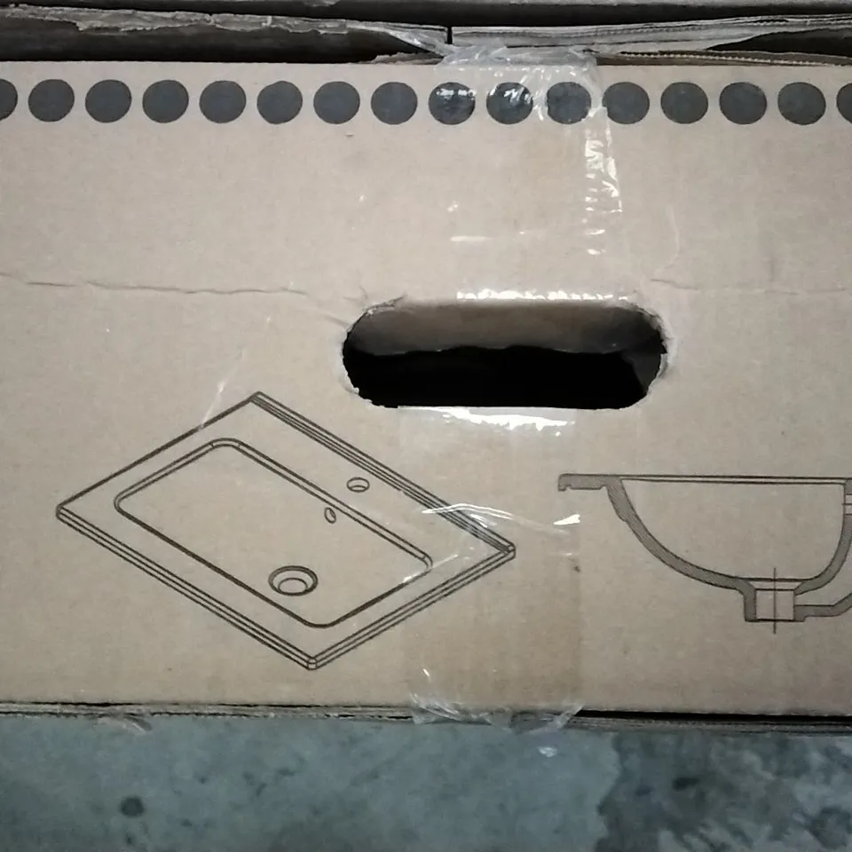 BOXED ARUNA CERAMIC BASIN 60CM WHITE