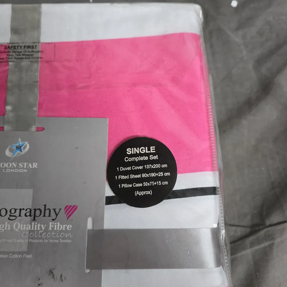 MOON STAR LONDON AUTOBIOGRAPHY LUXURY BED LINEN – SINGLE COMPLETE SET, PINK