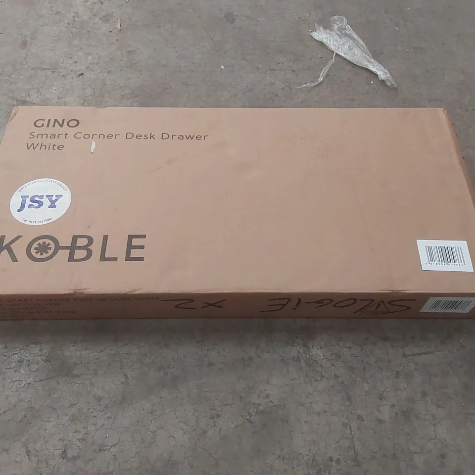 BOXED GINO SMART CORNER DESK DRAWER - WHITE