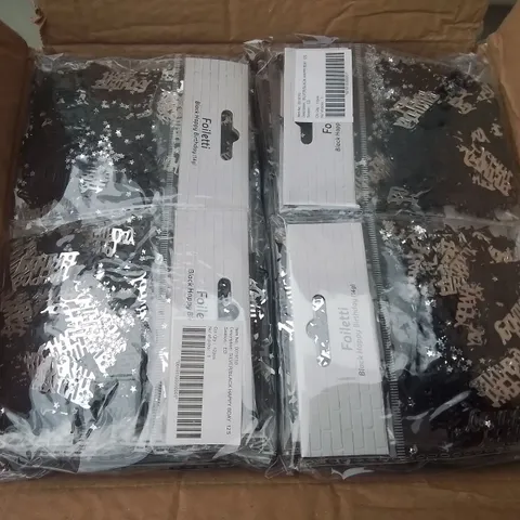 LOT OF 5 BOXES OF BRAND NEW SILVER/BLACK HAPPY BIRTHDAY CONFETTI - 144 PIECES PER BOX / TOTAL 720