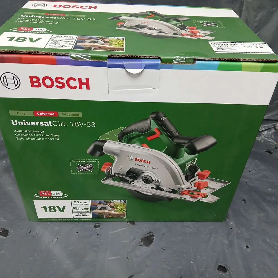 BOXED BOSCH UNIVERSAL CIRC 18V-53 CORDLESS CIRCULAR SAW