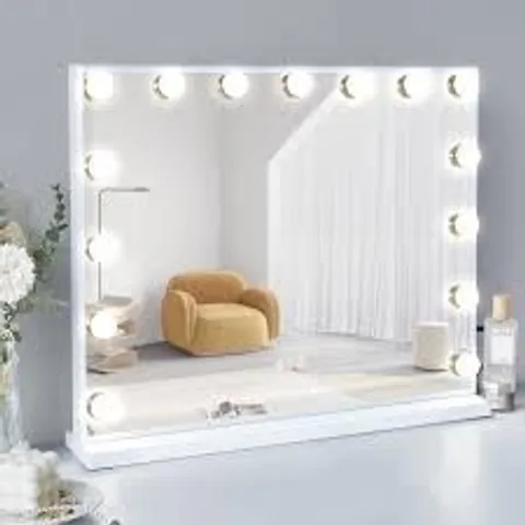 BOXED VANITY RECTANGLE BLUETOOTH LED METAL MIRROR - WHITE (1 BOX)