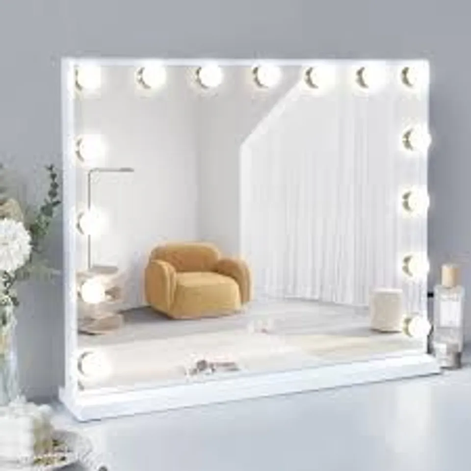 BOXED VANITY RECTANGLE BLUETOOTH LED METAL MIRROR - WHITE (1 BOX)