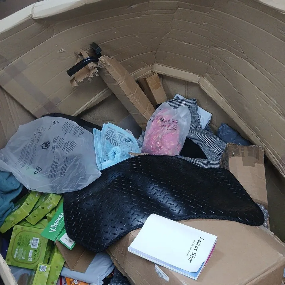 PALLET TO CONTAIN A LARGE AMOUNT OF ASSORTED ITEMS TO INCLUDE TOWEL, CLOTHING, BOOKS ETC
