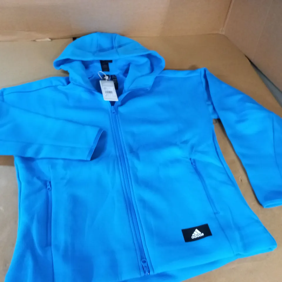 ADIDAS W MISSION BLUE ZIP THROUGH HOODIE - UK XL