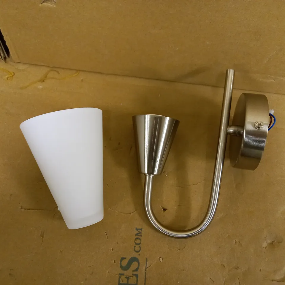 JOHN LEWIS ANYDAY LULU WALL LIGHT, BRUSHED CHROME & OPAQUE WHITE PAINTED GLASS