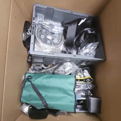 BOX OF APPROXIMATELY 20 ASSORTED CAR PARTS 
