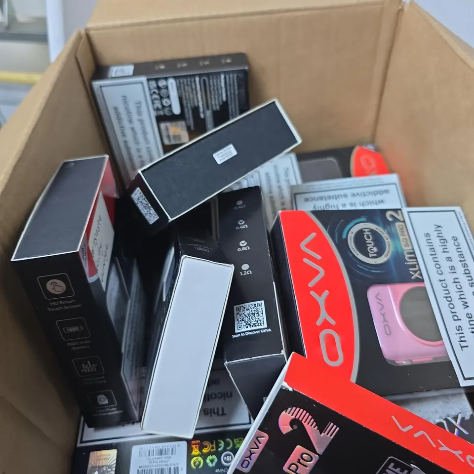 BOX OF APPROXIMATELY 30 ASSORTED OXVA E CIG ITEMS