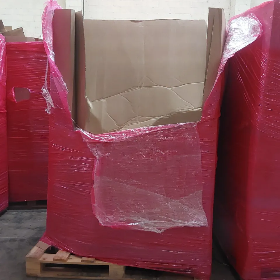 PALLET OF ASSORTED ITEMS TO INCLUDE: SONARIN PRAM, PAPER SHREDDER, FAN, CAMPING TABLE, BLINDS ECT