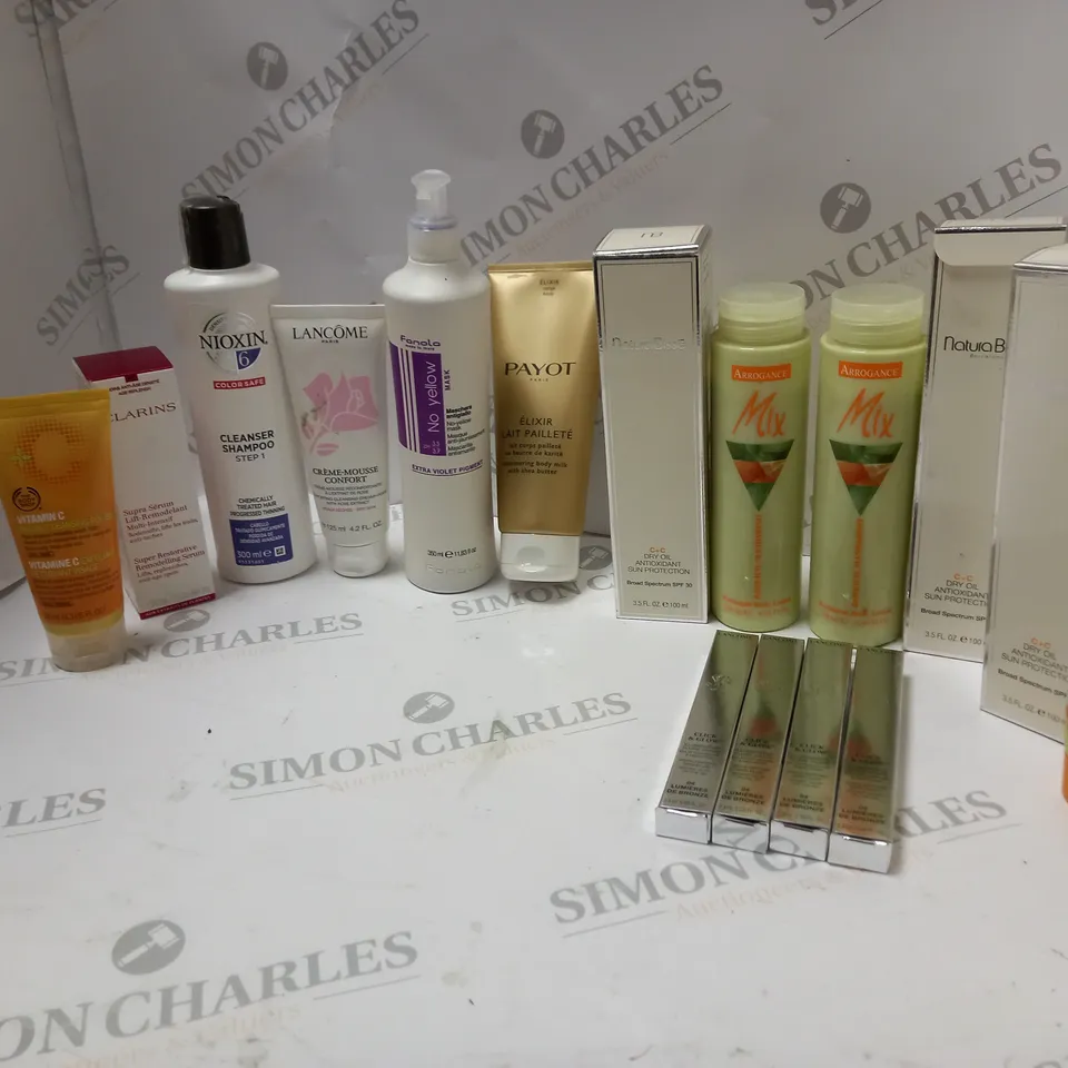 LOT OF 16 TO INCLUDE NIOXIN CLEANSER SHAMPOO , VITAMIN C FACIAL CLEANSING POLISH , ETC