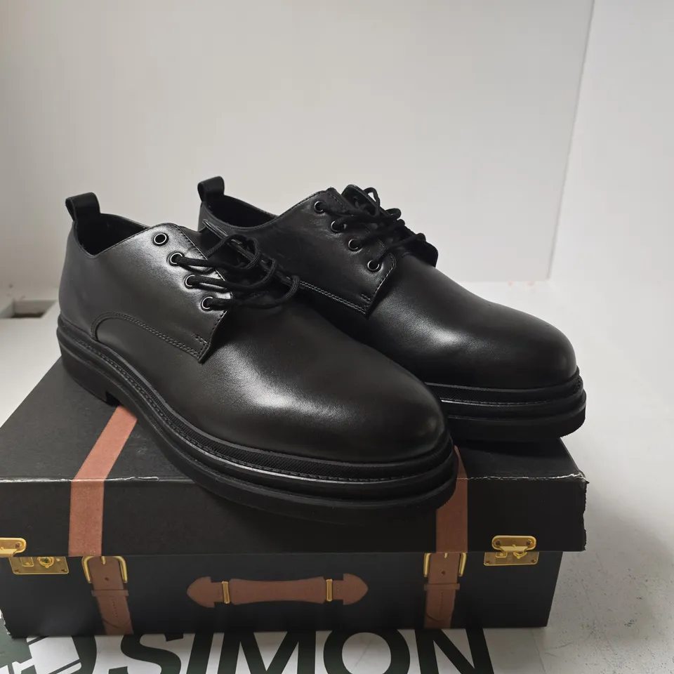 WALK LONDON BROOKLYN DERBY BLACK LEATHER SIZE 10 BOXED