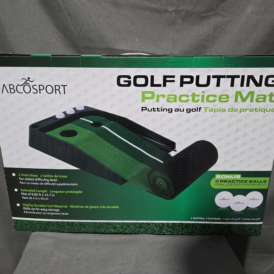 BOXED ABCOSPORT GOLF PUTTING PRACTICE MAT 