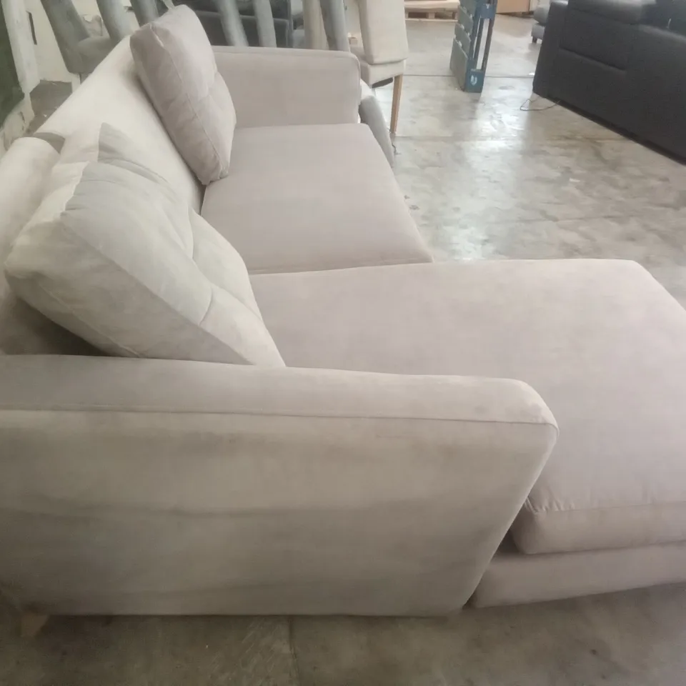 DESIGNER LOUNGE.CO MADE HERMIONE CORNER SOFA WITH CHAISE END LHF - MOSS OPAL FABRIC 