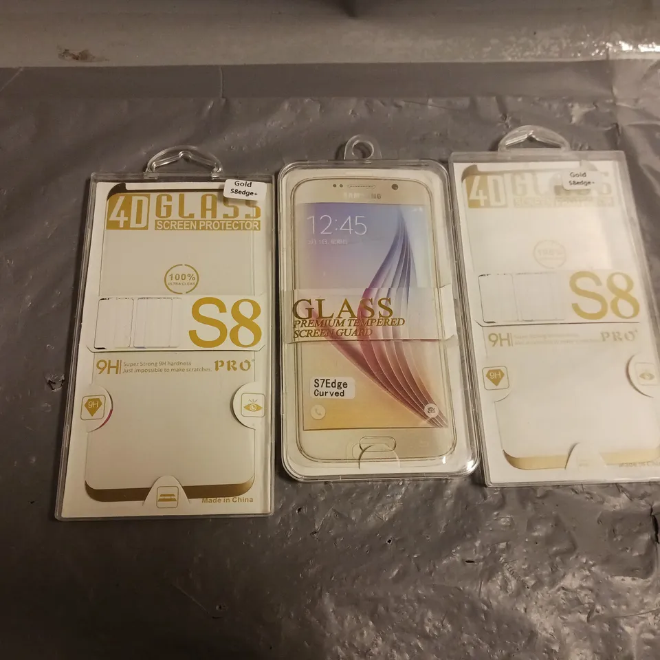 120 APPROXIMATELY 120 SCREEN PROTECTORS FOR MODELS S8edge+, S7EDGE IN VARIOUS COLOURS, ETC