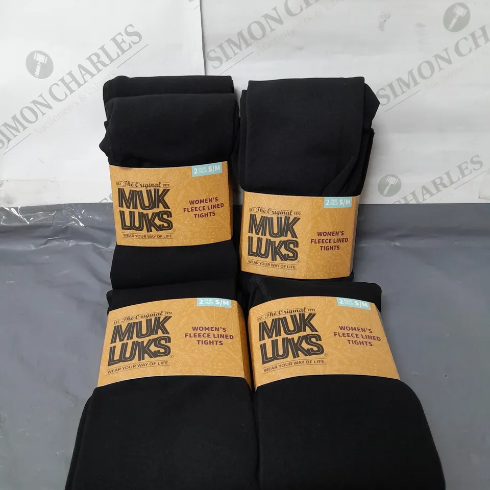 LOT OF 8 PAIRS OF MUK LUKS LADIES FLEECE LINED TIGHT SIZE S/M