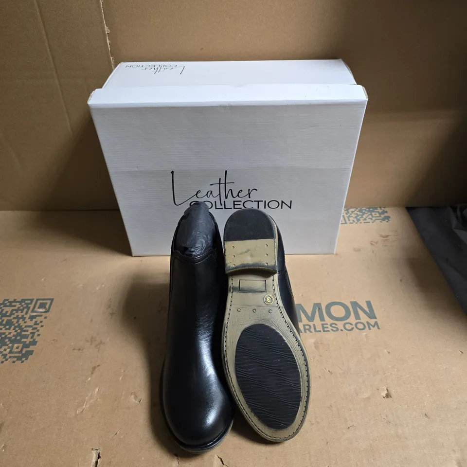 LEATHER COLLECTION BLACK LEATHER CHELSEA BOOT - UK SIZE 3