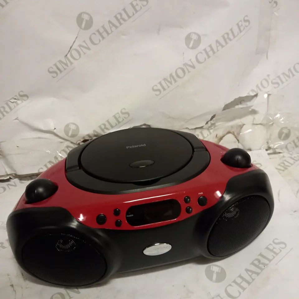 POLAROID BLUETOOTH CD BOOMBOX BLACK/RED