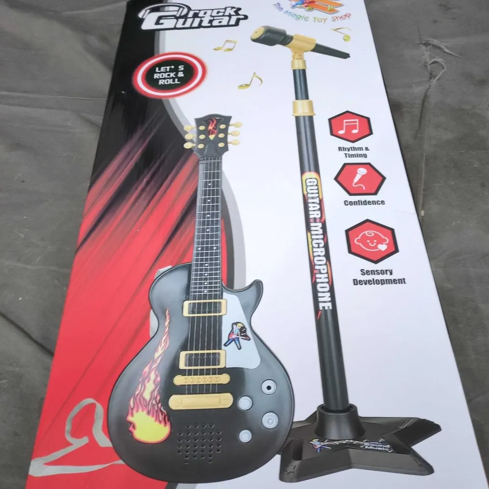 ROCK GUITAR TOY WITH MICROPHONE STAND – BOXED (THE MAGIC TOY SHOP)