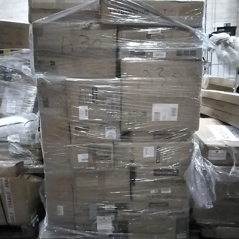 PALLET OF HOUSEHOLD ITEMS TO INCLUDE TRASH CAN, MAILBOX, BATHROOM CABINET AND OTHER ASSORTED ITEMS...