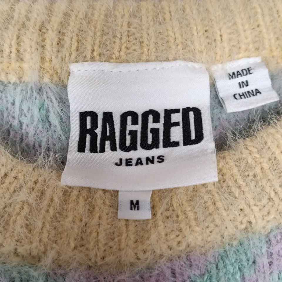 RAGGED JEANS PASTEL KNIT CROP TOP – SIZE M