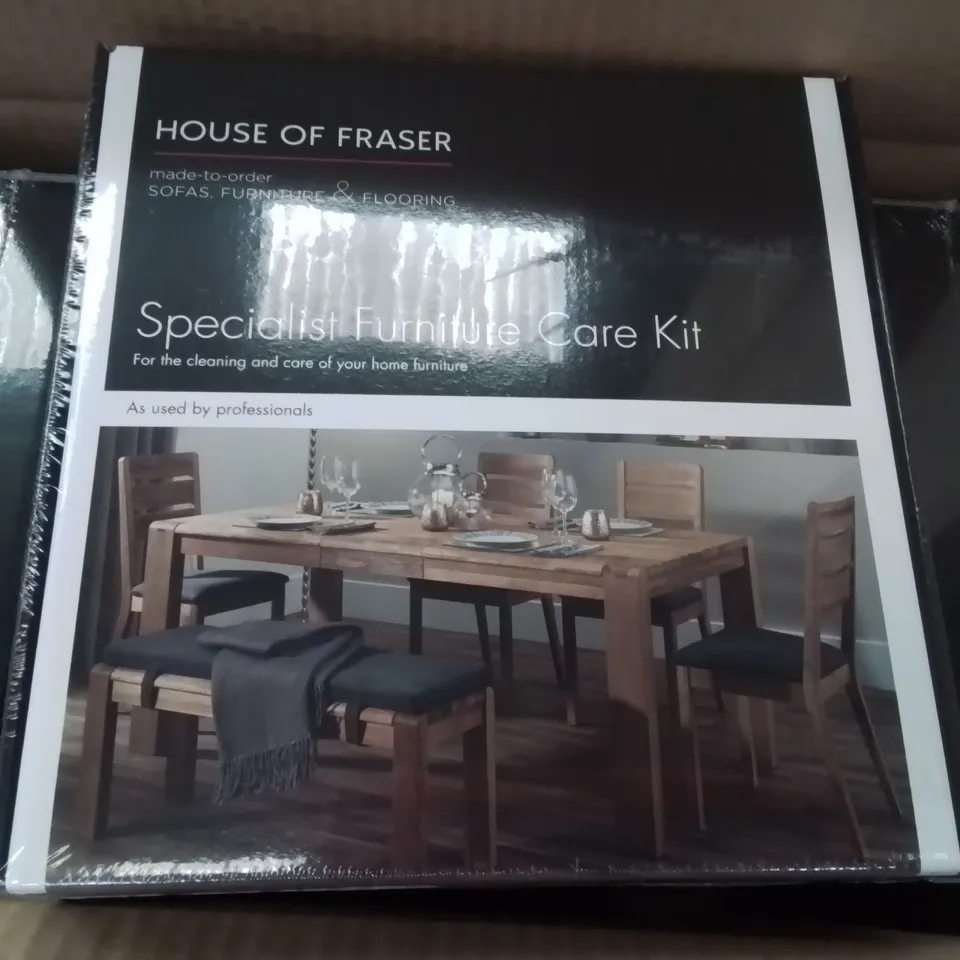PALLET CONTAINING APPROXIMATELY 110 BRAND NEW BOXED HOUSE OF FRASER SPECIALIST FURNITURE CARE KITS