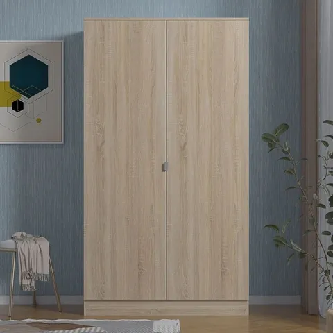 BOXED MARLYNE 2 DOOR MANUFACTURED WOOD WARDROBE (2 BOXES)
