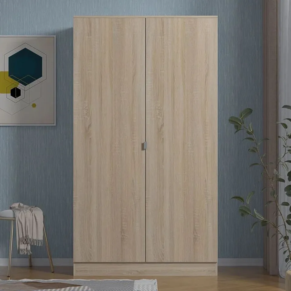 BOXED MARLYNE 2 DOOR MANUFACTURED WOOD WARDROBE (2 BOXES)