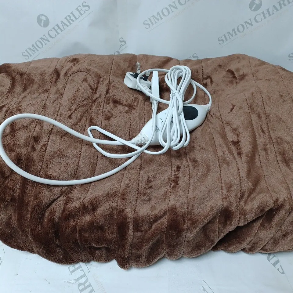 COZEE HOME LUXURY HEATED THROW - NEUTRAL
