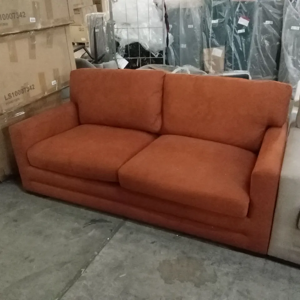 ARDEN 3 SEATER SOFA, BURNT ORANGE HOUSE PLUSH FABRIC