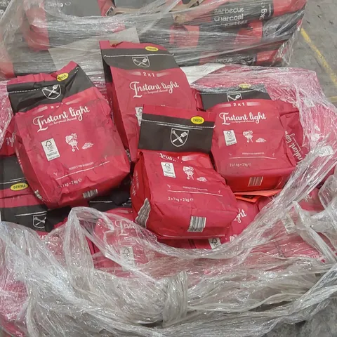 PALLET CONTAINING A LARGE QUANTITY OF CHARCOAL BRIQUETTE BAGS 