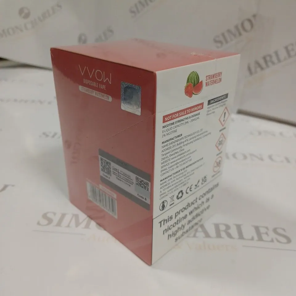 SEALED SMOK VVOW 10-PACK OF DISPOSABLE VAPES - STRAWBERRY WATERMELON