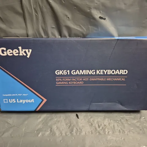 BOXED GEEKY GK61 GAMING KEYBOARD IN BLACK - US LAYOUT