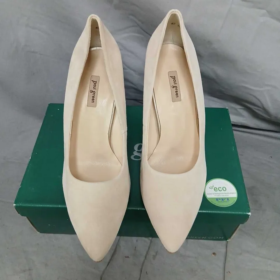 PAUL GREEN BEIGE SUEDE HIGH HEEL PUMPS, UK 7 
