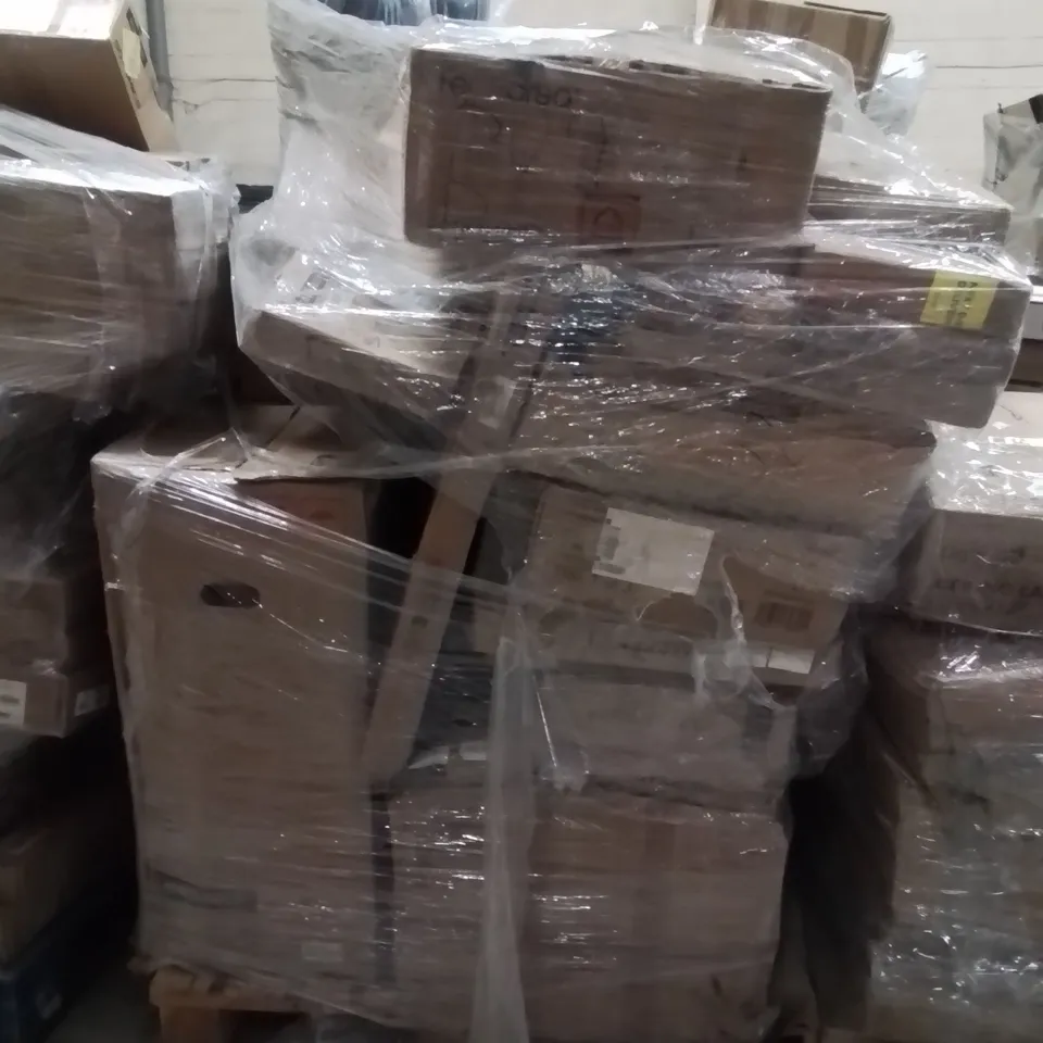 PALLET OF ASSORTED HOUSEHOLD GOODS AND PRODUCTS TO INCLUDE;CAT TREE,CORNER BRACKET,TRASH CAN